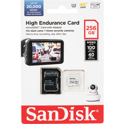 SANDISK High Endurance UHS-I microSDXC Memory Card with SD Adapter - 256GB