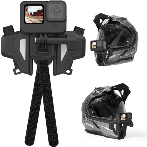 TELESIN Motorcycle Helmet Chin Mount for Action Cameras (2nd Gen, Grey)