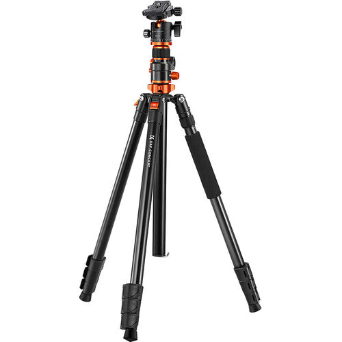 K&F CONCEPT T254A7 Magnesium Tripod (weight 2.02kg, load up to 10kg, max height 2.3m, traverse horizontally, monopod mode, 4 sections)