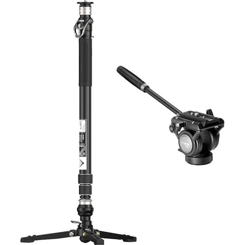 YC ONION Pineta 2.0 Carbon Fibre Monopod + Pineta 2.0 Pedal Base + FH60 Fluid Head