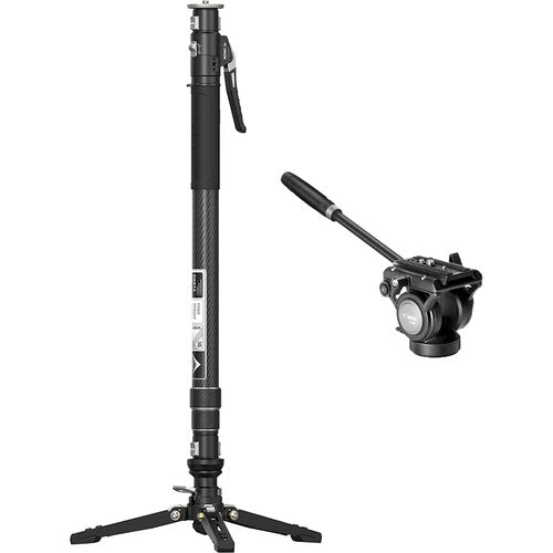YC ONION Pineta Pro Carbon Fibre Monopod + Pineta 2.0 Pedal Base + FH60 Fluid Head