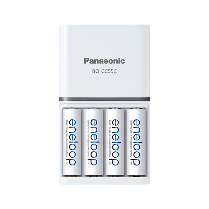 PANASONIC Eneloop Fast Charger w/ 4 x AA 2000mAh Rechargeable Battery - Original, 2-pin/ 2-prong plug (US/ China)