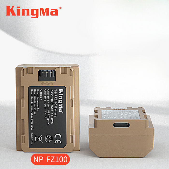 KINGMA Replacement Battery with with USB-C Charging Port for Sony NP-FZ100 (compatible with Sony A9, A7R III, A7 III, A7R III, A9, A7 IV)