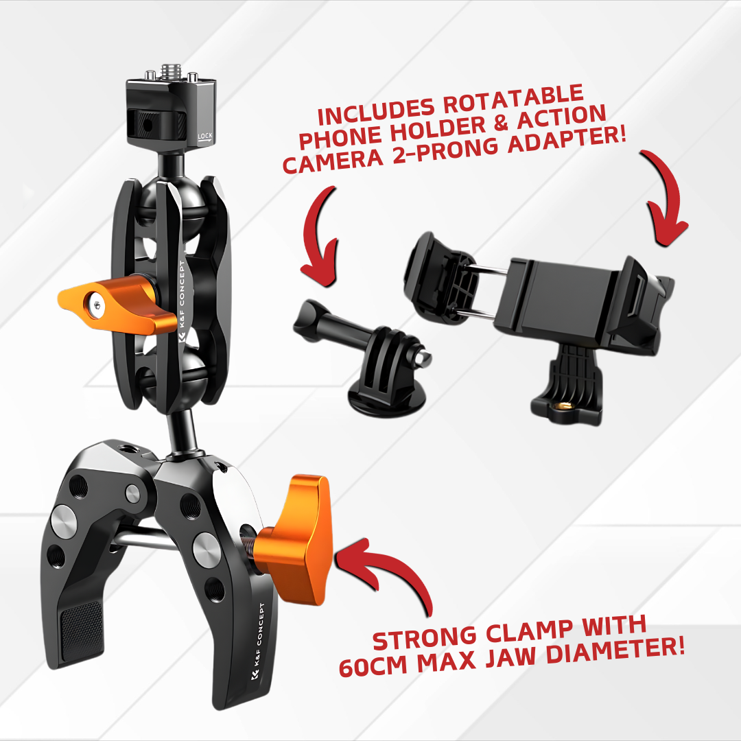 K&F CONCEPT MS13 Multi-Functional Super Clamp with Ballhead Magic
