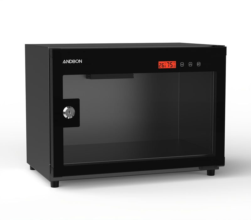 ANDBON Dry Cabinet - 25L, Automatic Control w/ Digital Display, Key Lock (Black)