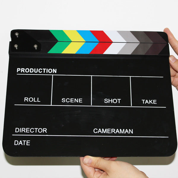 OEM (Generic) Acrylic Film Clapper Board - Black, Colour Strip