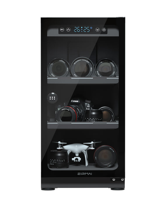 EIRMAI Dry Cabinet 50L PRO - Automatic digital control, LCD touchscreen, LED lighting, combination lock, 5 years warranty (with conditions)