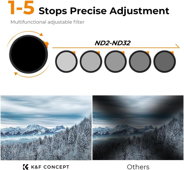 K&F CONCEPT NANO-X Series 2-in-1 Filter - Variable ND2-ND32 & Black Mist 1/4 - 58mm