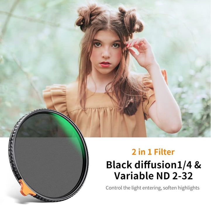 K&F CONCEPT NANO-X Series 2-in-1 Filter - Variable ND2-ND32 & Black Mist 1/4 - 58mm