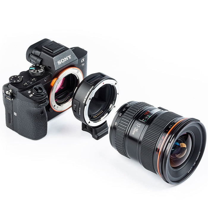 VILTROX EF-E V (Mark 5) Lens Mount Adapter - Canon EF/ EF-S Mount Lens to Select Sony E Mount Camera (with LCD display, supports, PDAF/ CDAF, EXIF data)