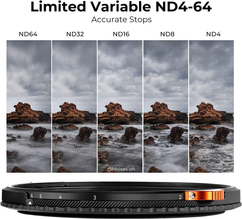 K&F CONCEPT NANO-X Series 2-in-1 Filter - Variable ND4-ND64 & CPL - 77mm