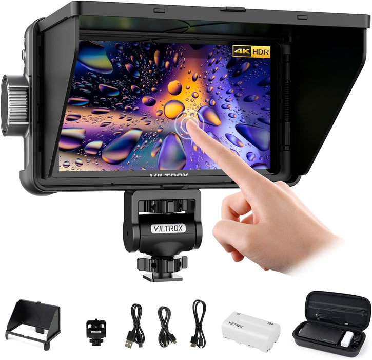 VILTROX DC-550 External On-Camera Monitor - 5.5", Full HD, 1200 Nits, 4K Input & Output, Touchscreen, w/ Battery