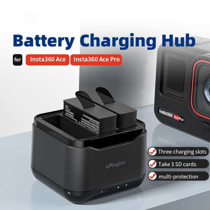 OEM (Generic) Triple Charging Hub for Insta360 Ace Pro/ Ace