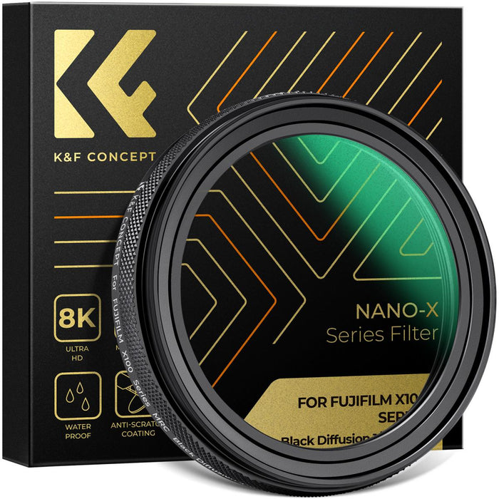 K&F CONCEPT Nano-X Filter for Fujifilm X100VI (X100 Series) - Black Mist 1/4, adapter ring NOT required (Black)
