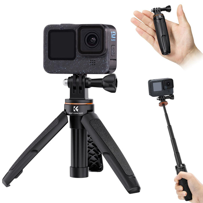 K&F CONCEPT MS03 32cm Mini Tripod - GoPro 3-Prong Mount (Black Orange)