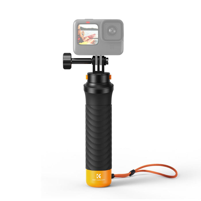 K&F CONCEPT MS17 Waterproof Floating Hand Grip with Quick Release GoPro 3-Prong Mount & Wrist Strap - Black
