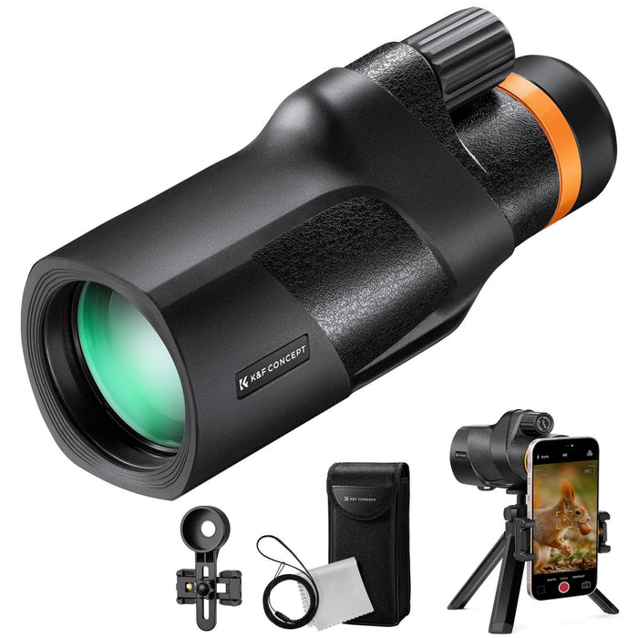 K&F CONCEPT 12X50 Waterproof HD Monocular - IP68, BAK4 prism, multi-coated lens