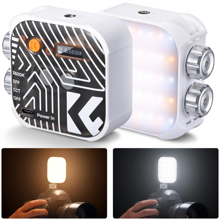 K&F CONCEPT L01 Portable Full Colour (RGB) Portable, Battery Powered Fill Light - White