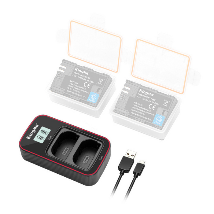 KINGMA Dual Charger for Canon LP-E6
