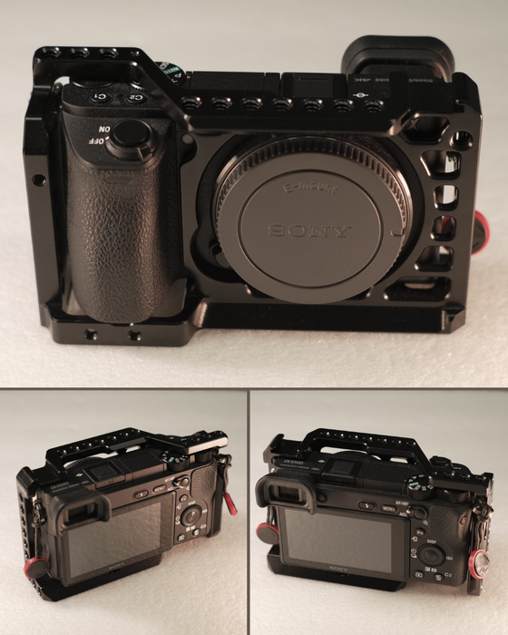 (USED) SONY A6500 - body only w/ cage, PD strap, 2 extra batteries (original), 64GB card - Like New - 4505361