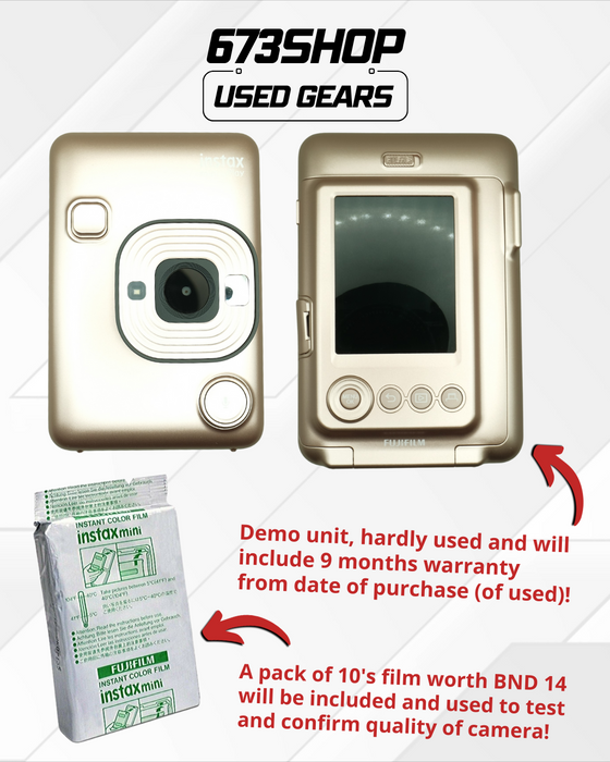 (USED) FUJIFILM INSTAX LiPlay Hybrid Camera (Brush Gold) - Like New - 4JN00518