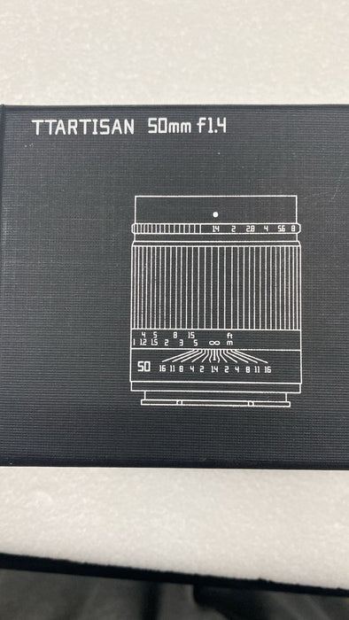 (USED/ NEW OPENED BOX) TTARTISAN 50mm f/1.4 ASPH for Sony E Mount - Black, Manual Focus - Like New - N/A