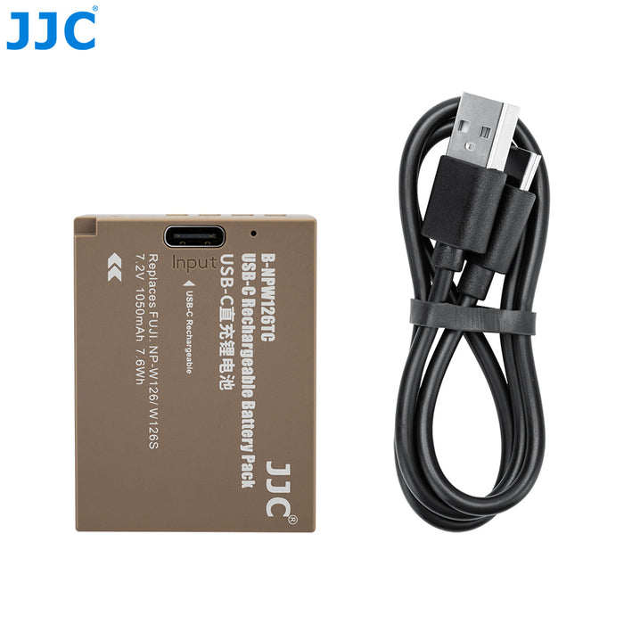JJC Replacement Battery for Fujifilm NP-W126 with USB-C Charging (compatible with Fujifilm X-Pro2, X-Pro3, X-H1, X-T3, X-T2, X-T1, X-T30, X-T20, X-T100, X-T200, X-S10, X-A7, X-A5, X-E4, X-E3)