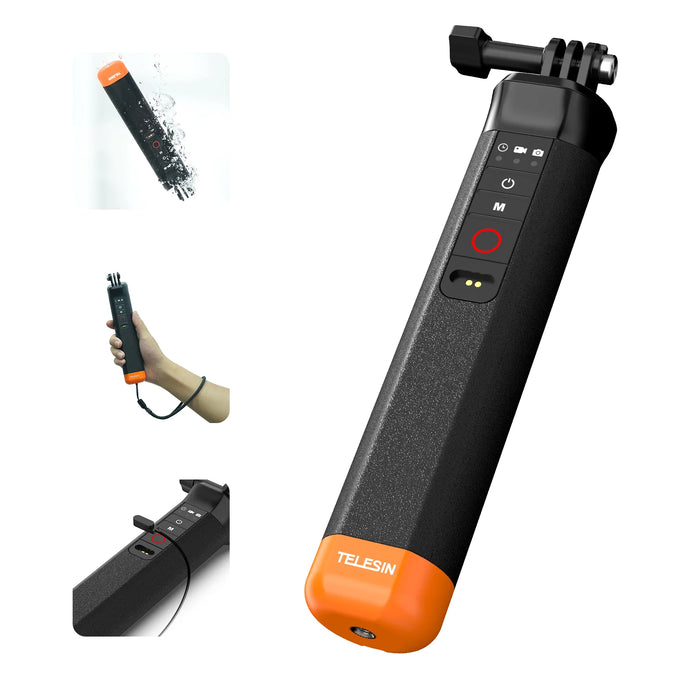 TELESIN Floating Hand Grp w/ Remote Control for GoPro Hero 13/ 12 11/ 10/ 9/ 8
