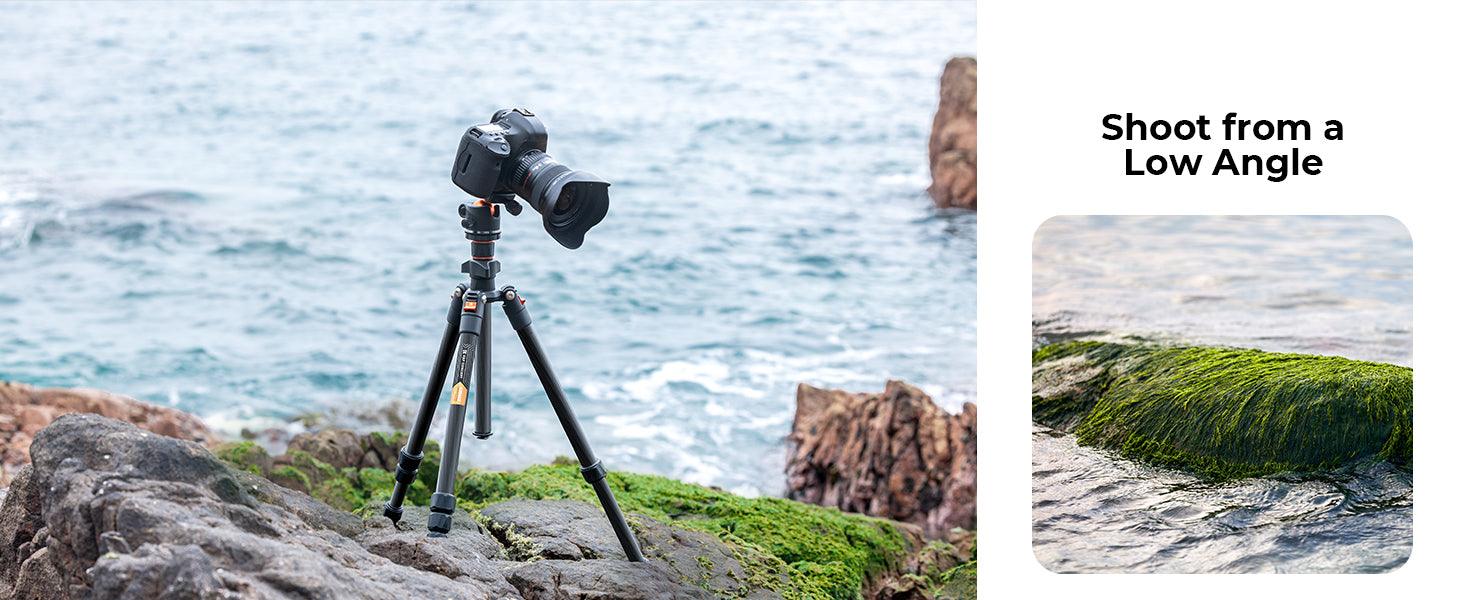 K&F CONCEPT K254C2+BH-36L Carbon Fibre Tripod (weight 1.1kg, load up to 8kg, max height 1.62m, 4 sections) - 673SHOP.com