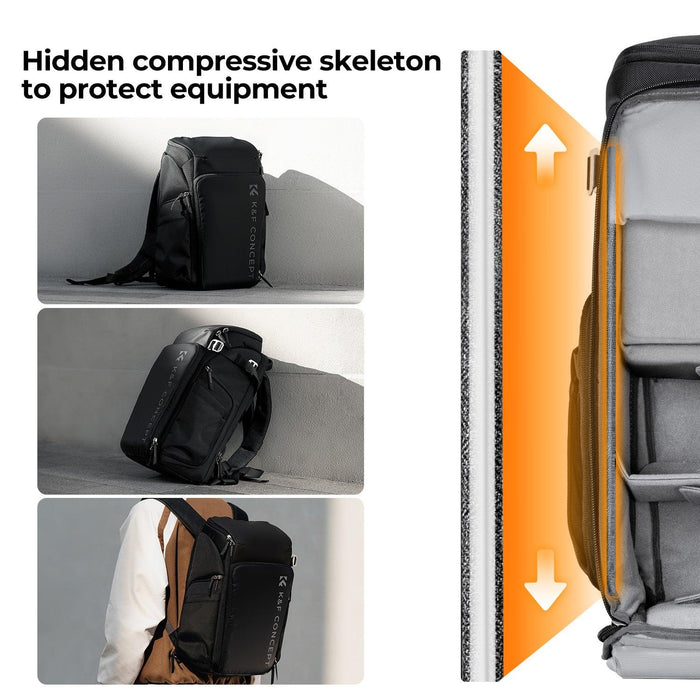 K&F CONCEPT Professional Camera Alpha Backpack Air 25L (Black) - 673SHOP.com