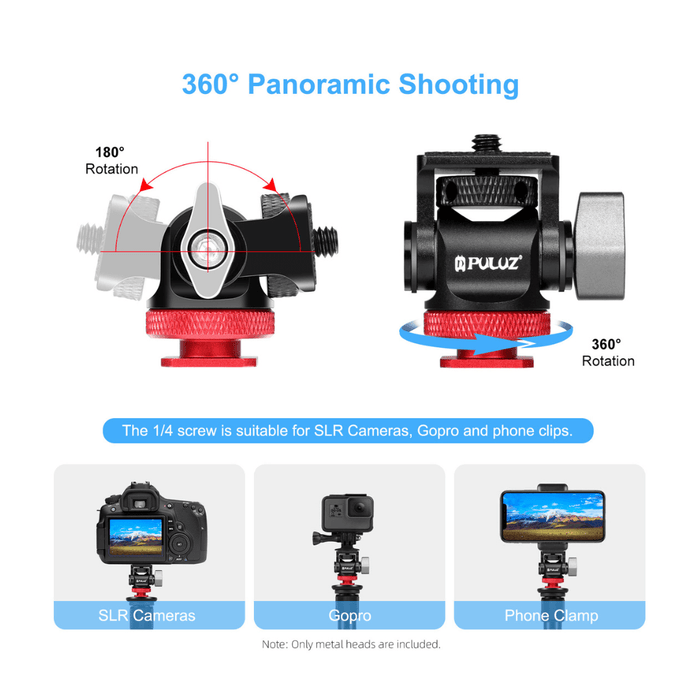 OEM (Generic) 180 Degree Ball Head Cold Shoe Mount Adapter - suitable for mounting on-camera external monitor - 673SHOP.com