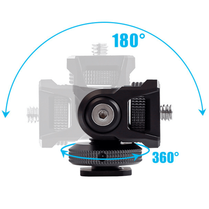 OEM (Generic) High Grade 180 Degree Snail Ball Head Cold Shoe Mount Adapter - 673SHOP.com