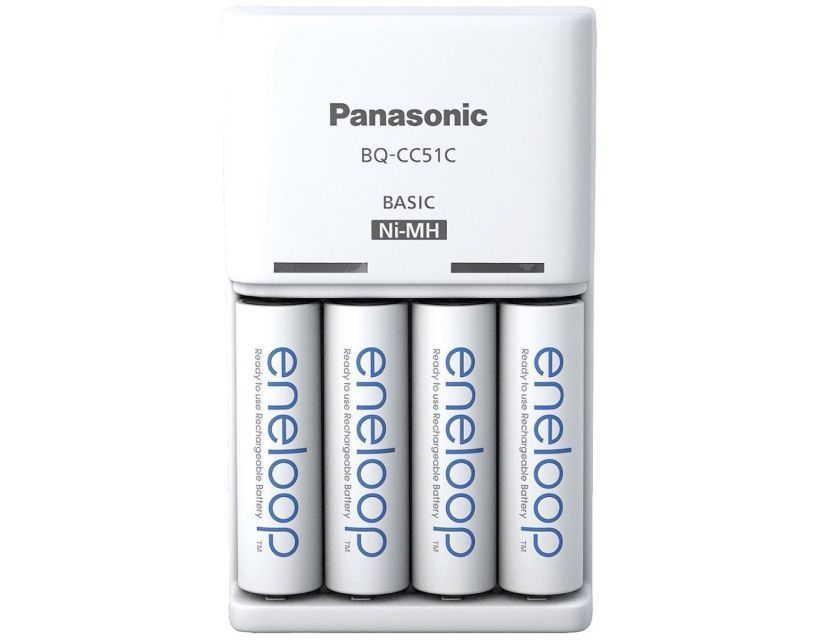 PANASONIC Eneloop Charger w/ 4 x AA 2000mAh Rechargeable Battery - Original, 2-pin/ 2-prong plug (US/ China)