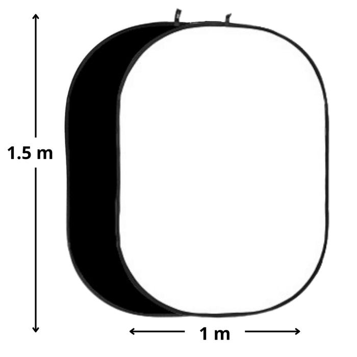 【 673SHOP ESSENTIALS 】2-in-1 Portable, Collapsible, Reversible Backdrop - Black & White, 100% Cotton - 673SHOP.com