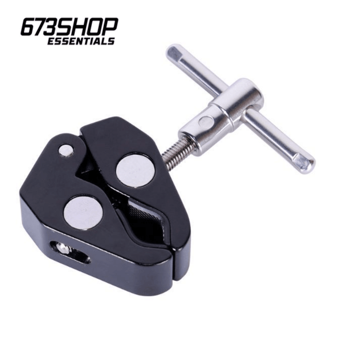 【 673SHOP ESSENTIALS 】Multi-Purpose Photography Super Clamp with 1/4" and 3/8" Thread Holes for Mounting of Camera Monitors, LED Light - 673SHOP.com