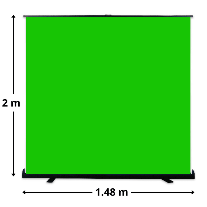 【 673SHOP ESSENTIALS 】Premium Portable Pull-up Banner Backdrop/ Green Screen for Photography, Portraitures, Studio/ Passport Photoshoot, Streamers, Content Creators - Green, 1.48m x 2m - 673SHOP.com