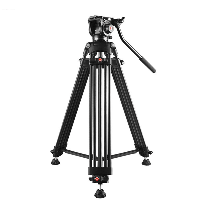 【 673SHOP ESSENTIALS 】Professional Heavy Duty Video Tripod with Three Way Pan Fluid Head for video camera, DV, DSLR, Professional Studio Use - Wt. 4.25kg, Load up to 10kg, Height up to 1.6m) - 673SHOP.com