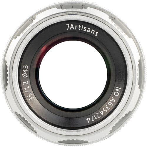 7ARTISANS 35mm f/1.2 - Canon EOS M Mount, Silver - 673SHOP.com