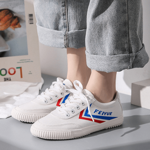 FEIYUE Comfy White - Red & Blue - 673SHOP.com