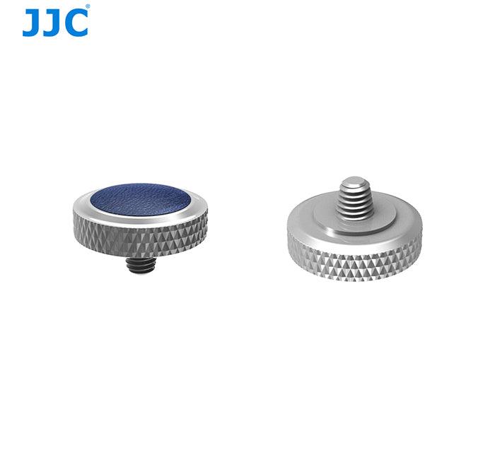 JJC Deluxe Soft Release Button - Silver & Blue - 673SHOP.com