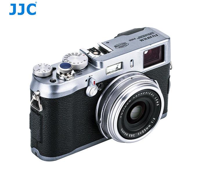 JJC Deluxe Soft Release Button - Silver & Blue - 673SHOP.com