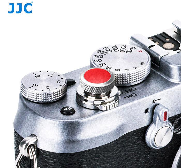 JJC Deluxe Soft Release Button - Silver & Red - 673SHOP.com