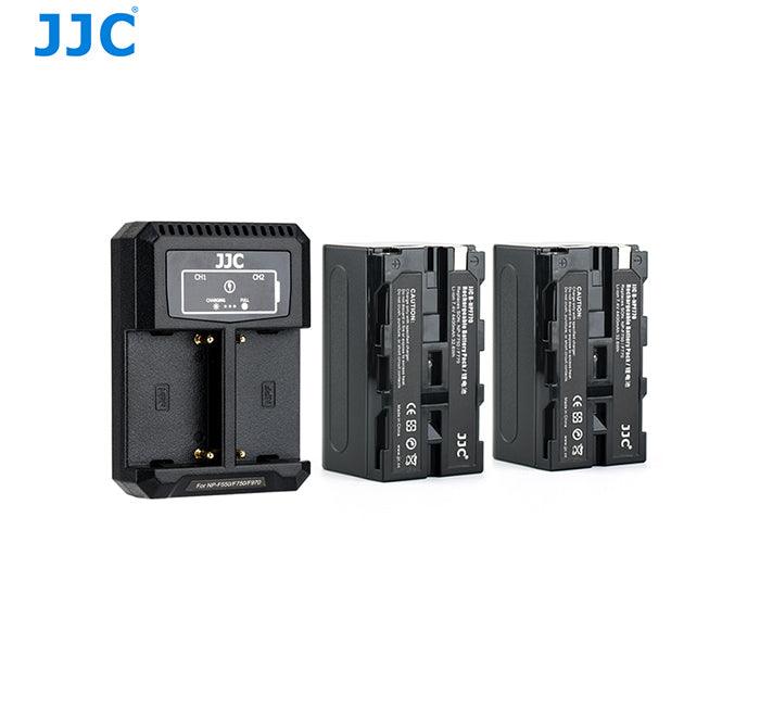 JJC USB Dual Battery Fast Charger & Battery Kit for Video & Studio Lights, Monitors (charges Sony NP-F550/ F750/ F970 batteries) - 673SHOP.com