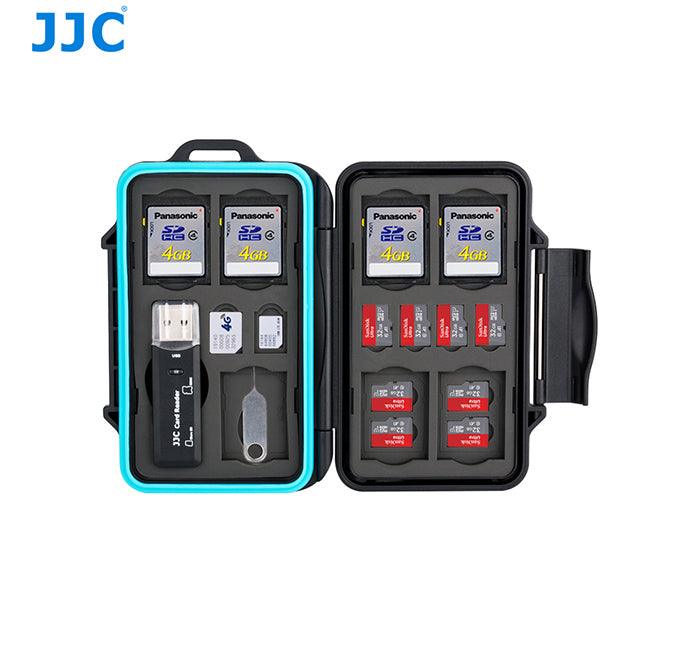 JJC Waterproof & Pressure-proof Memory Card Case fits 7 x SD, 16 x TF, 2 x Micro Sim, 2 x Nano SIM) & Comes with 1 x USB 3.0 SD & Micro SD Card Reader - 673SHOP.com