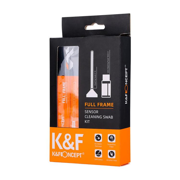 K&F CONCEPT 24mm Full Frame Sensor Cleaning Swab Kit - 10 PCS PACK (10 pcs Swabs with a 20ml Cleaning Liquid) - 673SHOP.com