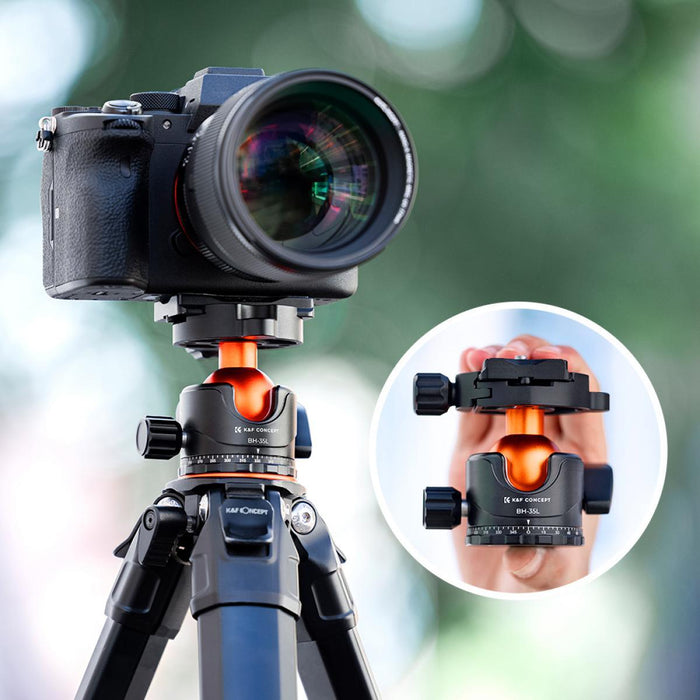 K&F CONCEPT KF-35 Professional 35mm Metal Tripod Ball Head, Max Load 15 kg - 673SHOP.com