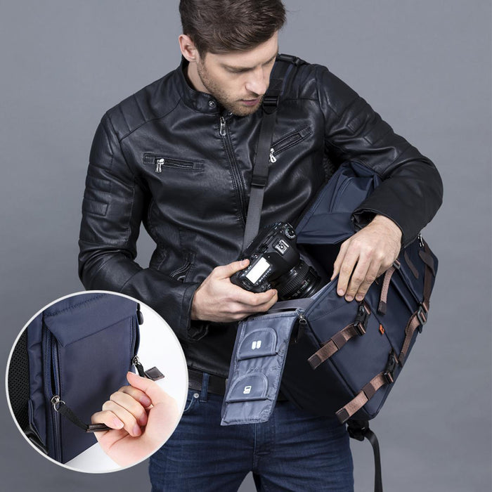 K&F CONCEPT Multi-Functional Camera Travel Backpack 20L (Navy Blue) - 673SHOP.com
