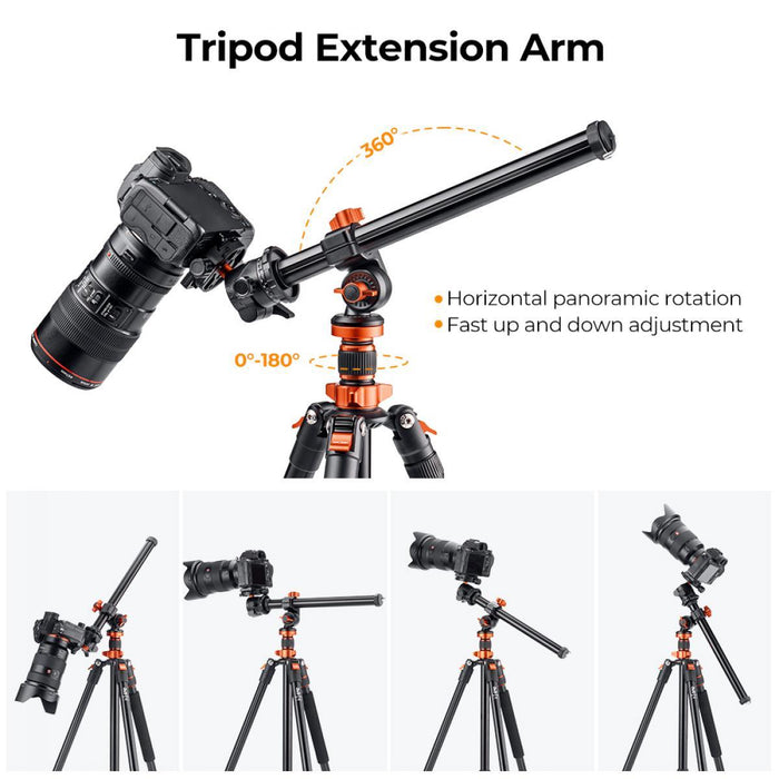 K&F CONCEPT Rotatable Multi-Angle Center Column for Camera Tripod Magnesium Alloy & Locking System (allows any tripod to traverse vertically) - 2023 Version (Upgraded) - 673SHOP.com