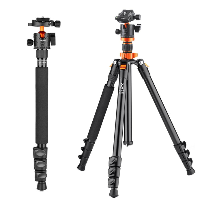 K&F CONCEPT SA254M2 DSLR Camera Aluminum Tripod with Monopod and Ball Head Kit - 673SHOP.com