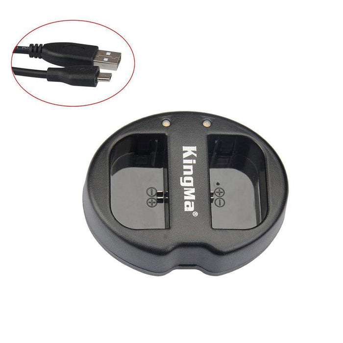 KINGMA Dual Battery Charger (BM015) for Canon LP-E10 (compatible with Canon EOS Rebel T3, T5, T6, T7, T100, 1100D, 1200D, 1300D, 1500D, 2000D, 3000D, 4000D, Kiss X50, X70, X80, X90) - 673SHOP.com